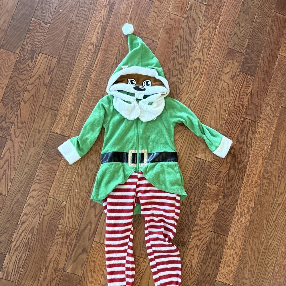 Buccee's Christmas Pajamas PJs YXS/S Santa Beaver Elf Costume Ugly‎ Christmas